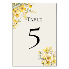 Numeração De Mesa Quinceanera yellow gold Table Number Card
