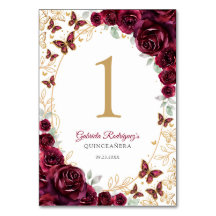 Quinze Anos Floral Dourado Borgonha