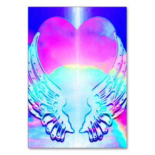 Numeração De Mesa Rainbow Heart e Angel Wings