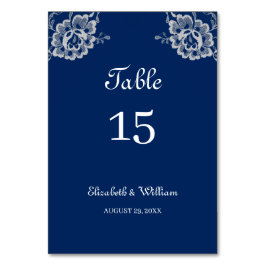 Numeração De Mesa Raios Florais Elegantes no Casamento Azul Marinho