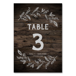 Numeração De Mesa Ramificações Curvas | Número do quadro de madeira