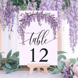Numeração De Mesa Ramo Arqueado de Wisteria no Jardim Floral do Casa