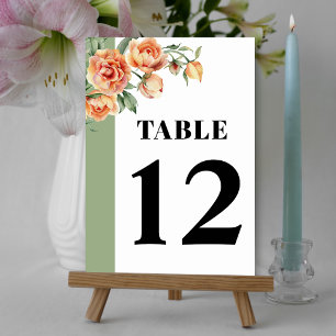 Numeração De Mesa Ramo com flores de rosa de pêssego, casamento flor