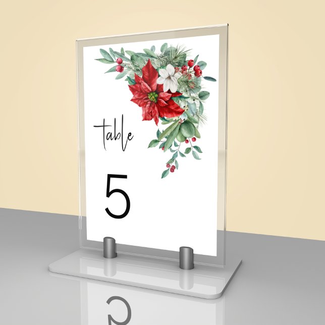 Numeração De Mesa Ramo de Flores e Folhas de Natal Mínimo (Criador carregado)