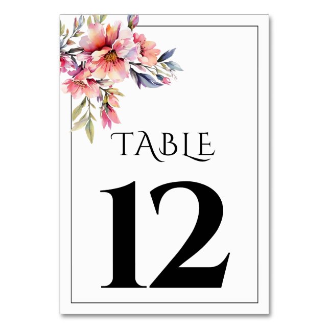 Numeração De Mesa Ramo de rododendro casamento rosa-peach (Verso)