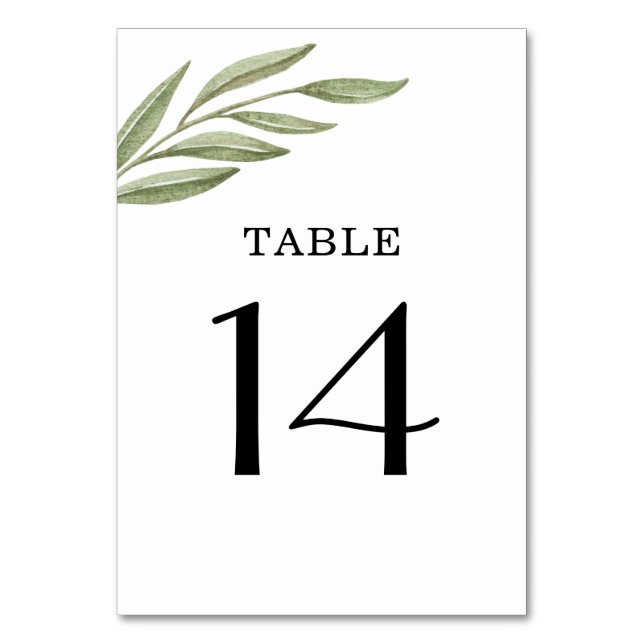 Numeração De Mesa Ramo de Verdura Simples Número da Mesa (Frente)
