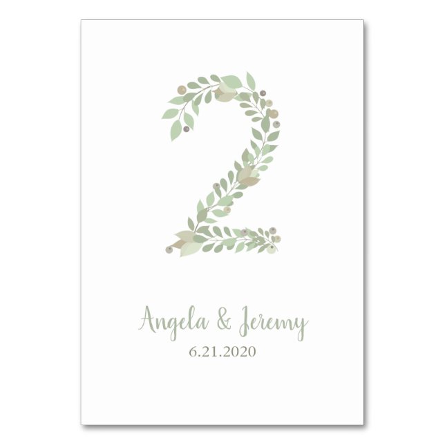 Numeração De Mesa Ramos de Oliva Número 2 (Frente)