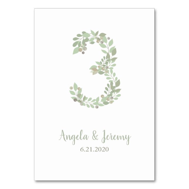 Numeração De Mesa Ramos de Oliva Número 3 (Frente)