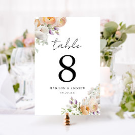 Numeração De Mesa Ramos Florais Delicados de Primavera Casamento