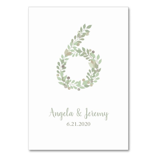 Numeração De Mesa Ramos Olivais Número 6 (Frente)