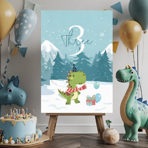 Numeração De Mesa RAWR-Some Dinossaur Winter Birday