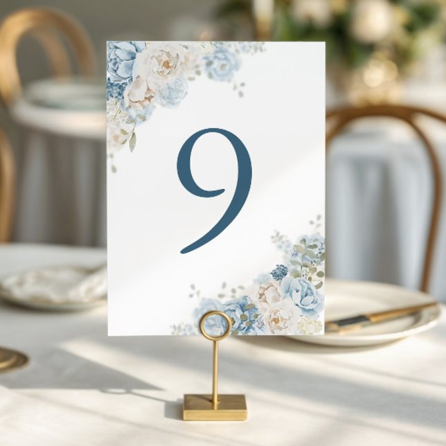 Numeração De Mesa Recepção Botânica Clássica Rosa Azul (Criador carregado)