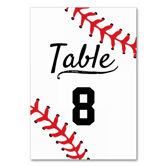 Numeração De Mesa Recepção de casamento Baseball Sport (Frente)
