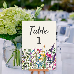 Numeração De Mesa Recepção de Casamento com Flores Silvestres em Aqu