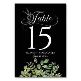 Numeração De Mesa Recepção de Casamento com Folhagem Simples