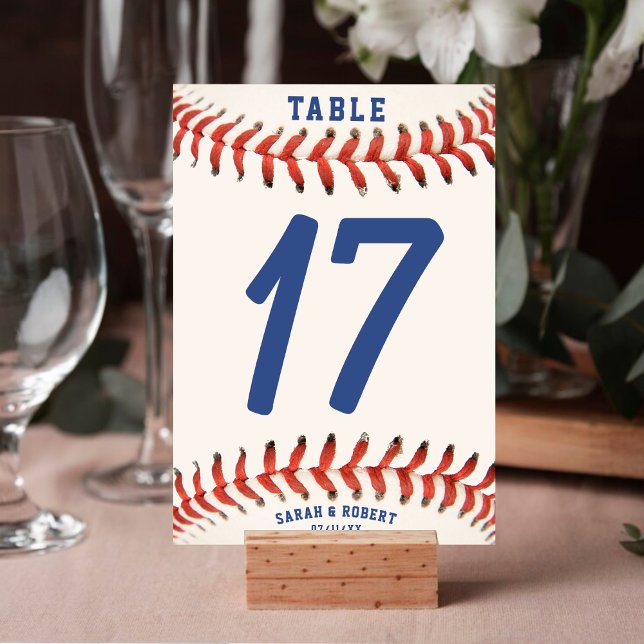 Numeração De Mesa Recepção de casamento de Baseball Softball (Baseball Softball Sport Wedding Reception Table Number)