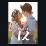 Numeração De Mesa Recepção de casamento de Fotografias Personalizada<br><div class="desc">Carregue a sua fotografia favorita nestes cartões de número da mesa de casamento personalizados. O design é repetido na parte frontal e traseira da placa.</div>