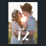 Numeração De Mesa Recepção de casamento de Fotografias Personalizada<br><div class="desc">Carregue a sua fotografia favorita nestes cartões de número da mesa de casamento personalizados. O design é repetido na parte frontal e traseira da placa.</div>