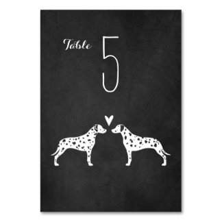 Numeração De Mesa Recepção de casamento de Silhouettes de Cães Dalmá