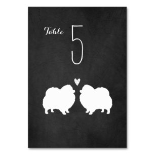 Numeração De Mesa Recepção de casamento de Silhouettes de Cão Pomera