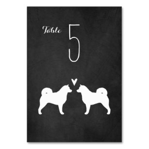 Numeração De Mesa Recepção de casamento de Silhouettes Malamute no A