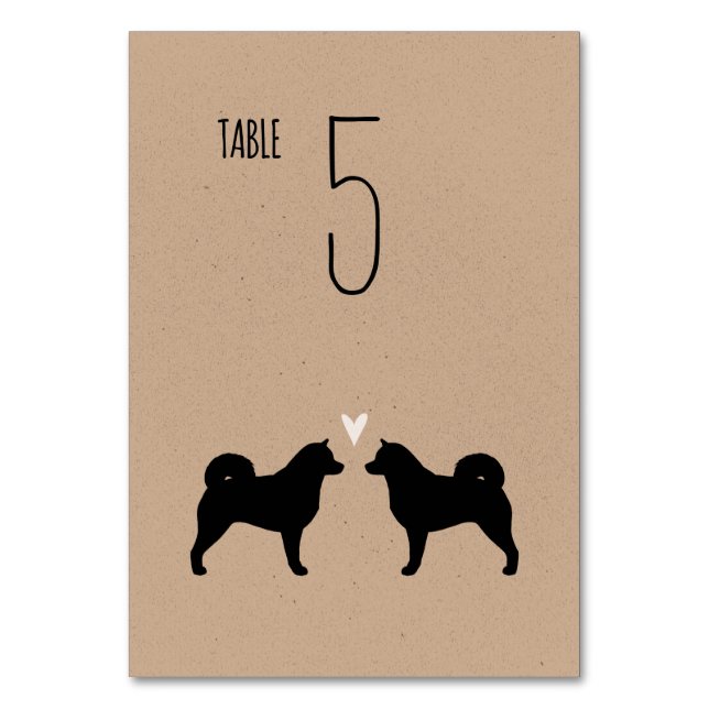 Numeração De Mesa Recepção de casamento de Silhouettes Malamute no A (Frente)