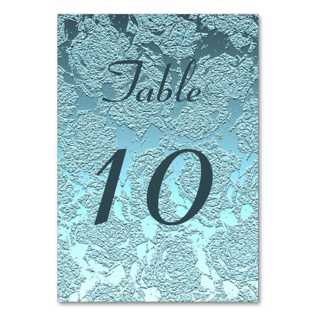 Numeração De Mesa Recepção de casamento Elegante de Turquesa Teal (Frente)