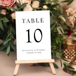 Numeração De Mesa Recepção de Casamento Elegante Simples<br><div class="desc">Simples sinal de número de tabela de recepção de casamento com "Mesa" e o número da tabela na tipografia sorifônica elegante, e seus nomes e data de recepção na tipografia moderna. Crie cada número de tabela individualmente e adicione ao seu carrinho de compro um de cada vez e, em seguida,...</div>