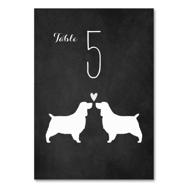 Numeração De Mesa Recepção de casamento Inglês Springer Spaniel Dogs (Frente)