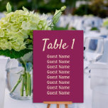 Numeração De Mesa Recepção de casamento magenta<br><div class="desc">Número da tabela de recepção de casamento magenta. Personalize com o número da tabela e cada convidado sentado nessa mesa. Design para cada mesa. Entre em contato comigo para obter assistência com suas personalizações ou para solicitar outros produtos Zazzle correspondentes ou coordenadores para o(s) seu(s) evento(s).</div>
