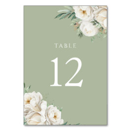 Numeração De Mesa Recepção de casamento verde e flor branca