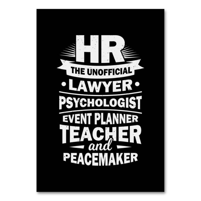 Numeração De Mesa Recursos humanos orgulhosos (Frente)