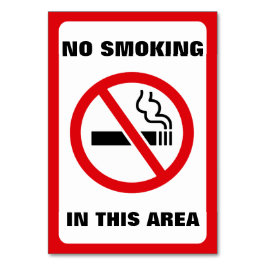 Numeração De Mesa Red and White No Smoking