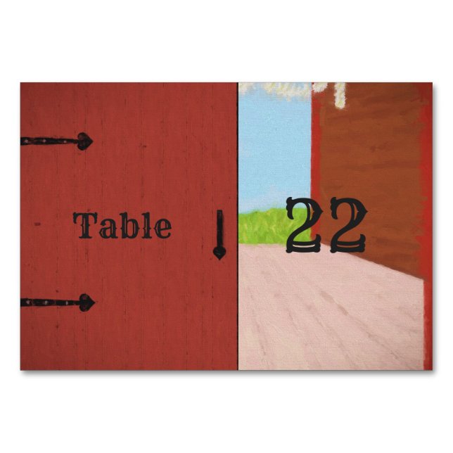 Numeração De Mesa Red Barn e Daisies - Recepção de Casamento (Verso)