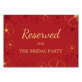 Numeração De Mesa Red Dourado Cherry Blossoms Sinal de Mesa Reservad