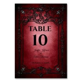 Numeração De Mesa Red Gothic Halloween Alternative Wedding