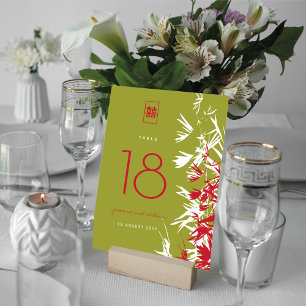 Numeração De Mesa Red & Jade Bamboo deixa casamento de felicidade du