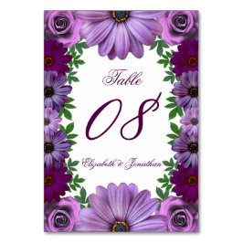 Numeração De Mesa Regal Purple Floral Wedding