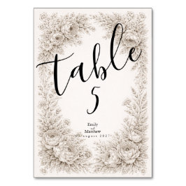 Numeração De Mesa Regency Botanical Engraving Wedding