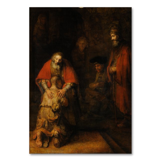 Numeração De Mesa Regresso do Filho Prodígio por Rembrandt van Rijn (Frente)