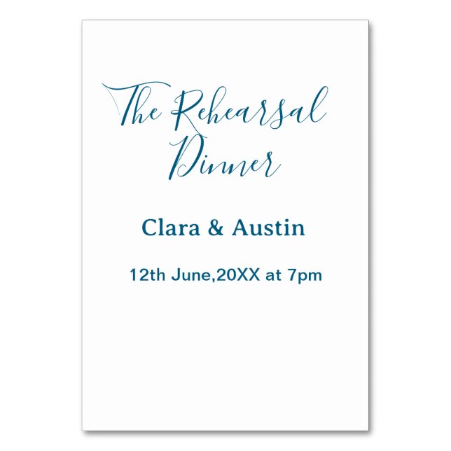 Numeração De Mesa Rehearsal dinner the night before simple minimal m (Frente)