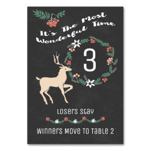 Numeração De Mesa Reindeer Bunco Christmas - Mesa 3