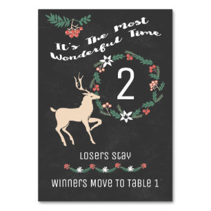 Numeração De Mesa Reindeer de Natal Bunco - Mesa 2