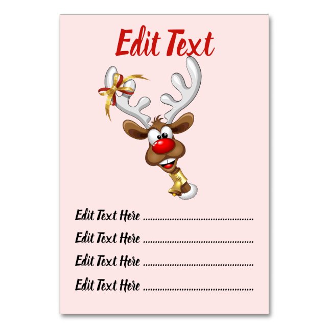 Numeração De Mesa Rena de Natal Engraçada Espiando Meme de Natal (Frente)