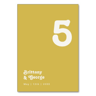 Numeração De Mesa Retro Beach Número de quadro Dourado