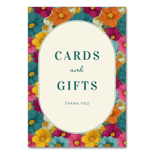 Numeração De Mesa Retro Botanica and Teal Wedding (Frente)