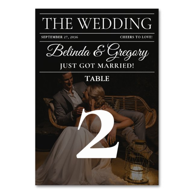 Numeração De Mesa Revista Editorial Fotos Casamento (Frente)