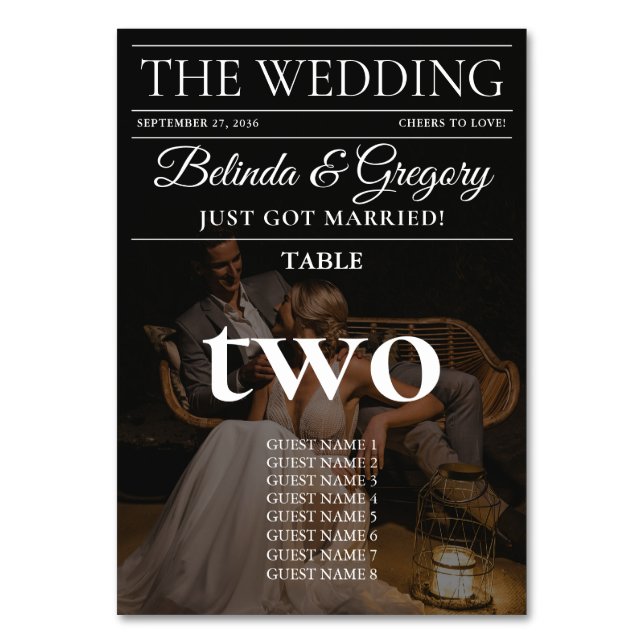 Numeração De Mesa Revista Editorial Fotos Casamento (Frente)