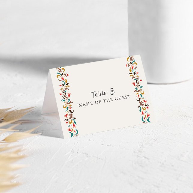 Numeração De Mesa Rising Boho Indo Floral Mandala Wedding Place Card (Criador carregado)