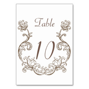 Numeração De Mesa Rococo Florentine Monocromático